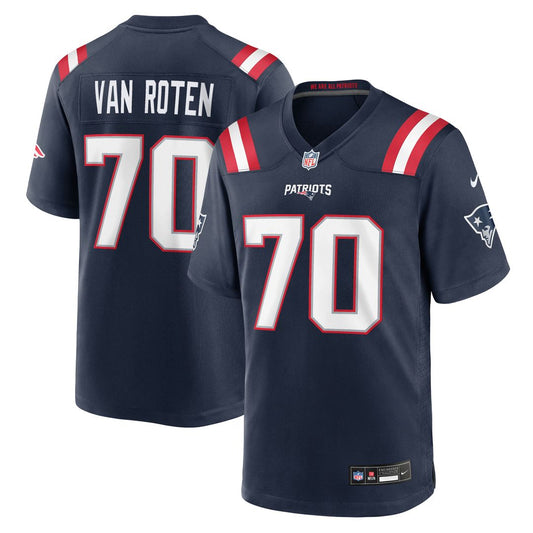 Greg Van Roten New England Patriots Nike Navy Team Game Jersey