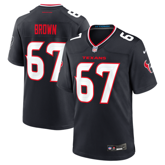Evan Brown Houston Texans Nike Navy Team Game Jersey
