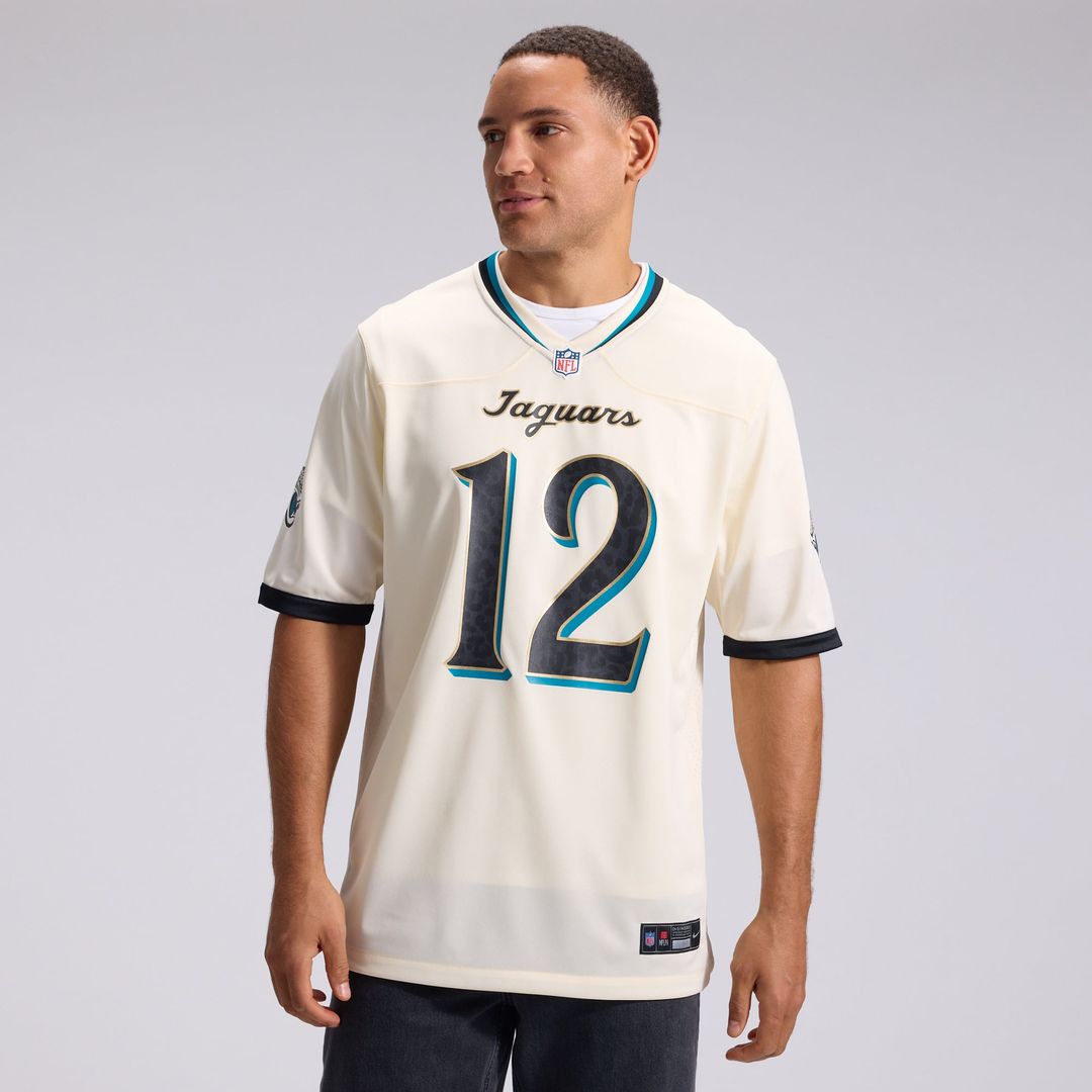 Travis Hunter Jacksonville Jaguars Nike Natural 2026 Rivalries Collection Game Jersey