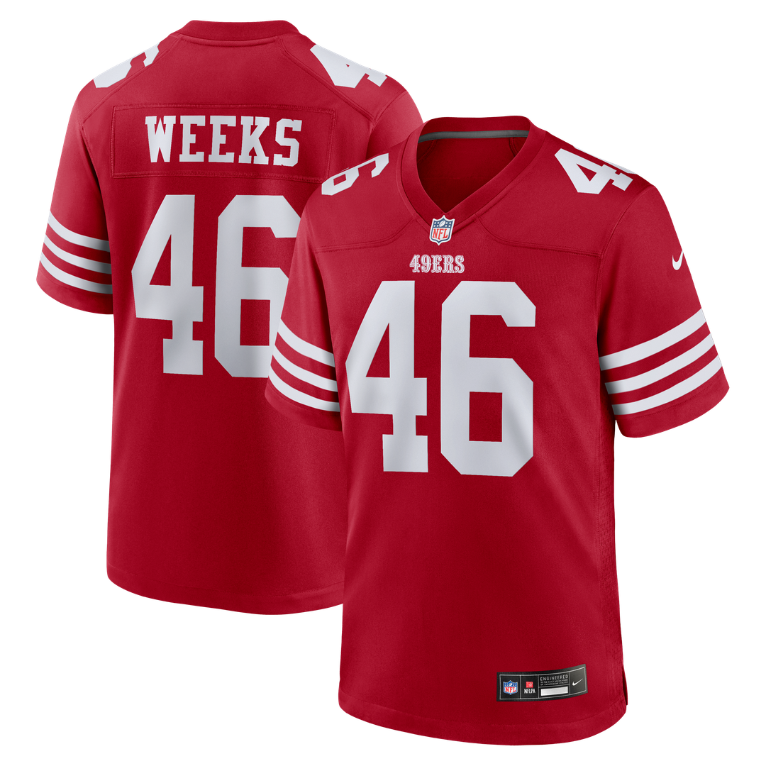 Jon Weeks San Francisco 49ers Nike Scarlet Team Game Jersey