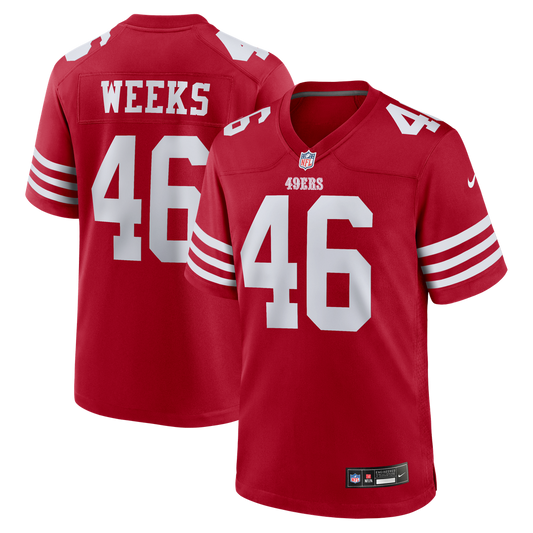 Jon Weeks San Francisco 49ers Nike Scarlet Team Game Jersey