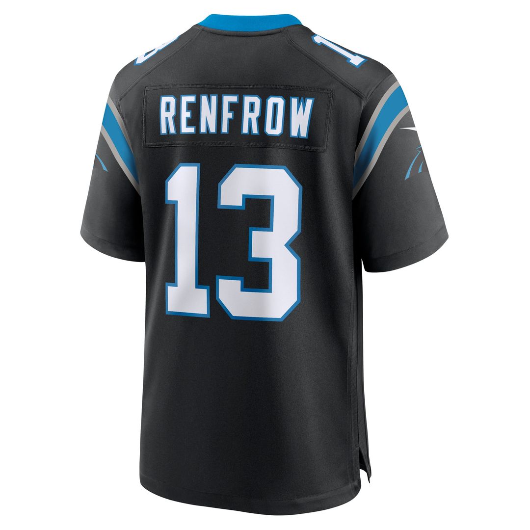 Hunter Renfrow Carolina Panthers Nike Black Team Game Jersey