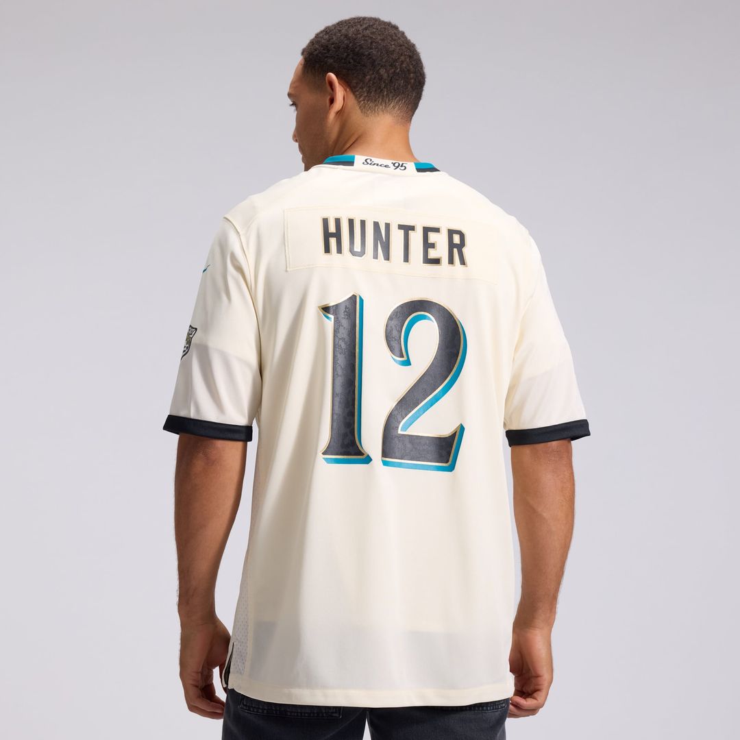 Travis Hunter Jacksonville Jaguars Nike Natural 2026 Rivalries Collection Game Jersey