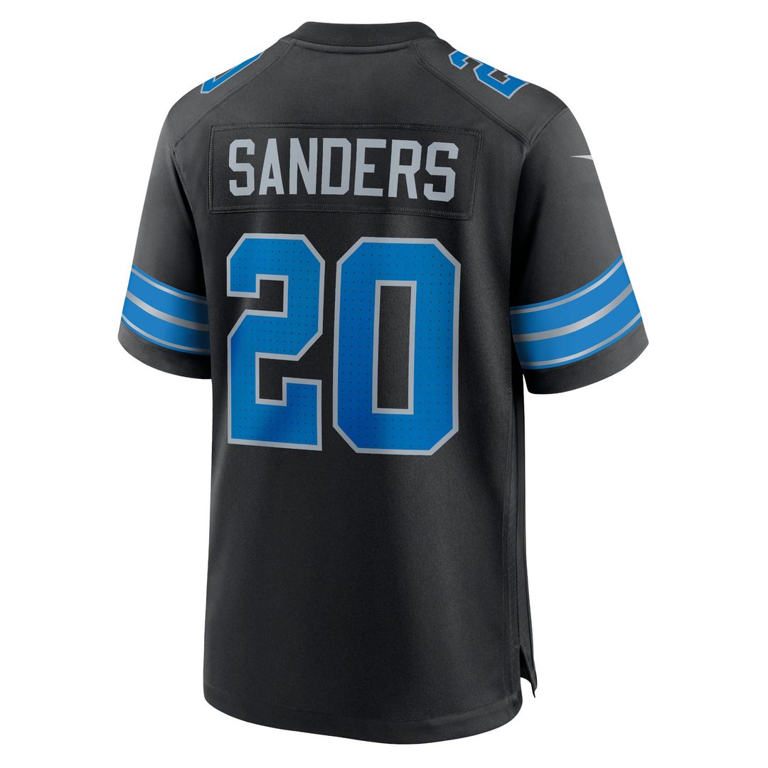 Barry Sanders Detroit Lions Nike Black 2nd Alternate Retired Player Game Jersey