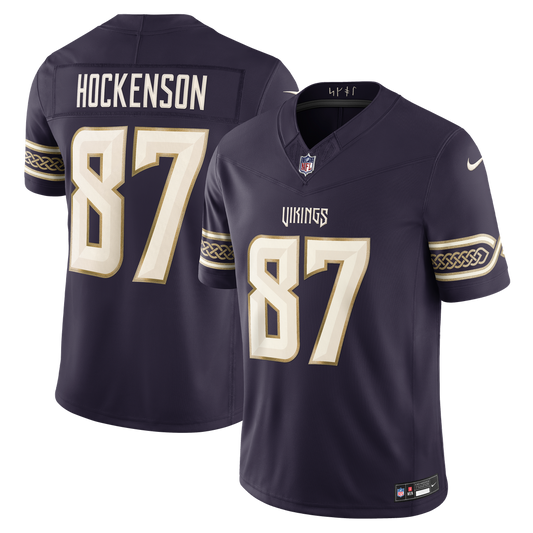 T.J. Hockenson Minnesota Vikings Nike Purple 2026 Rivalries Collection Stitched Limited Jersey