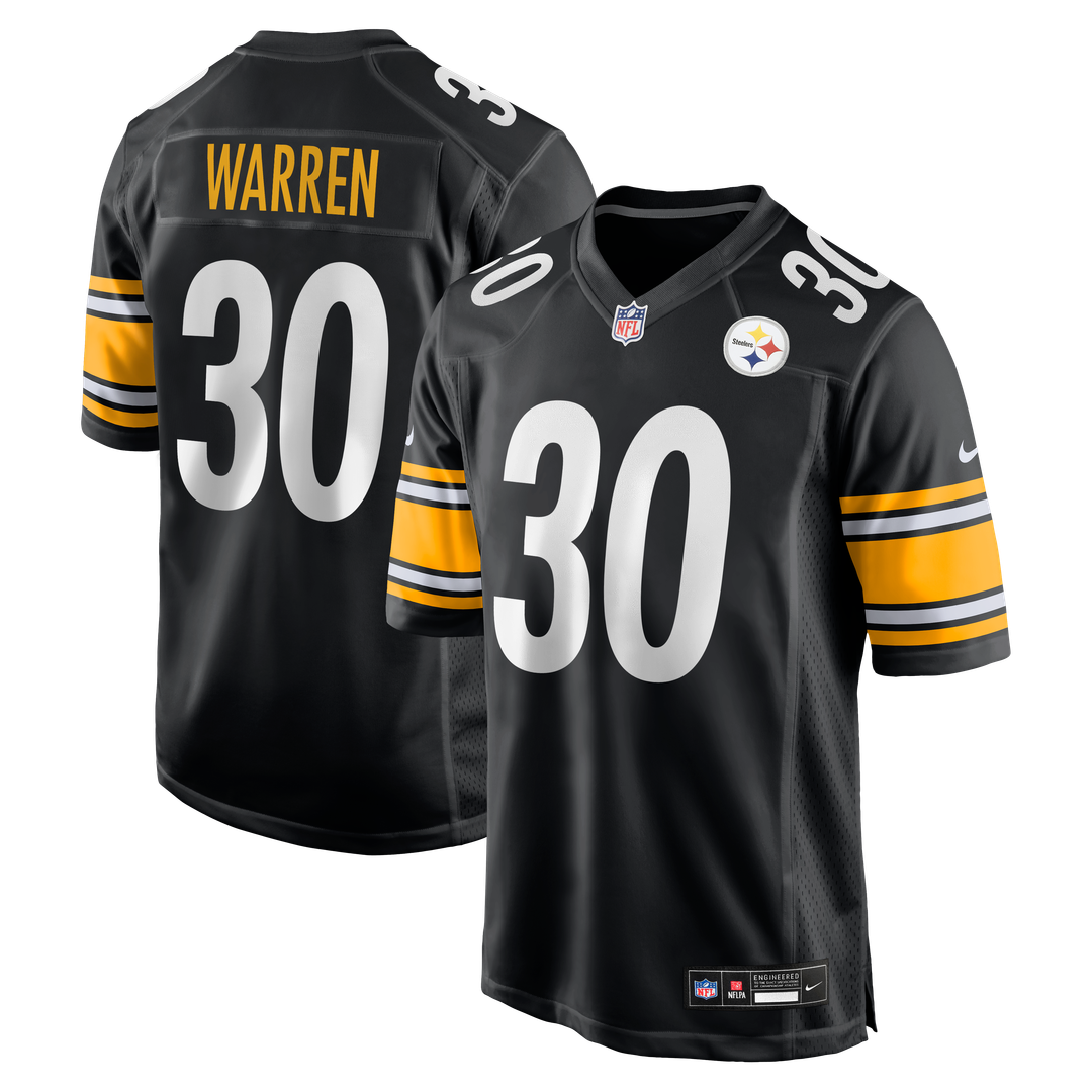 Jaylen Warren Pittsburgh Steelers Nike Black Game Player Jersey