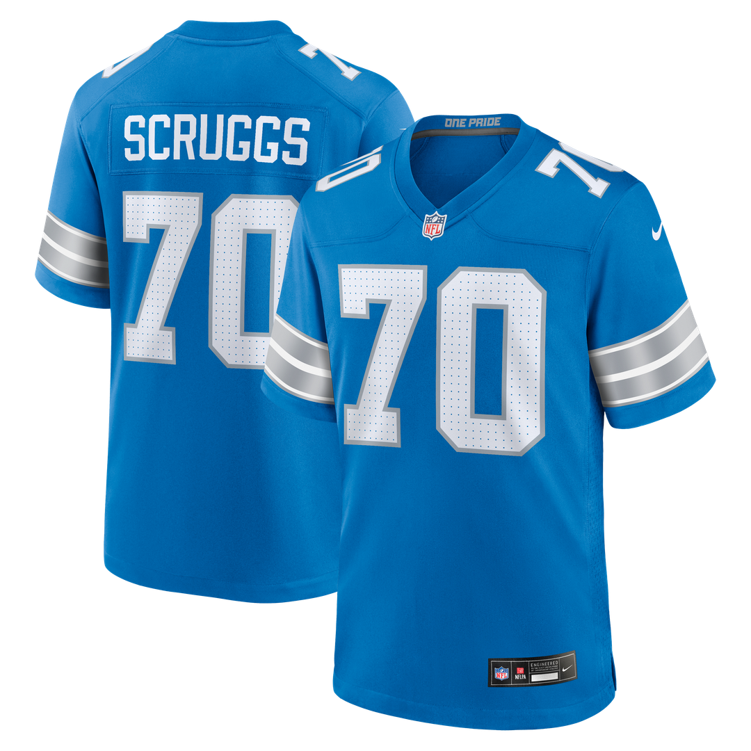Juice Scruggs Detroit Lions Nike Blue Team Game Jersey