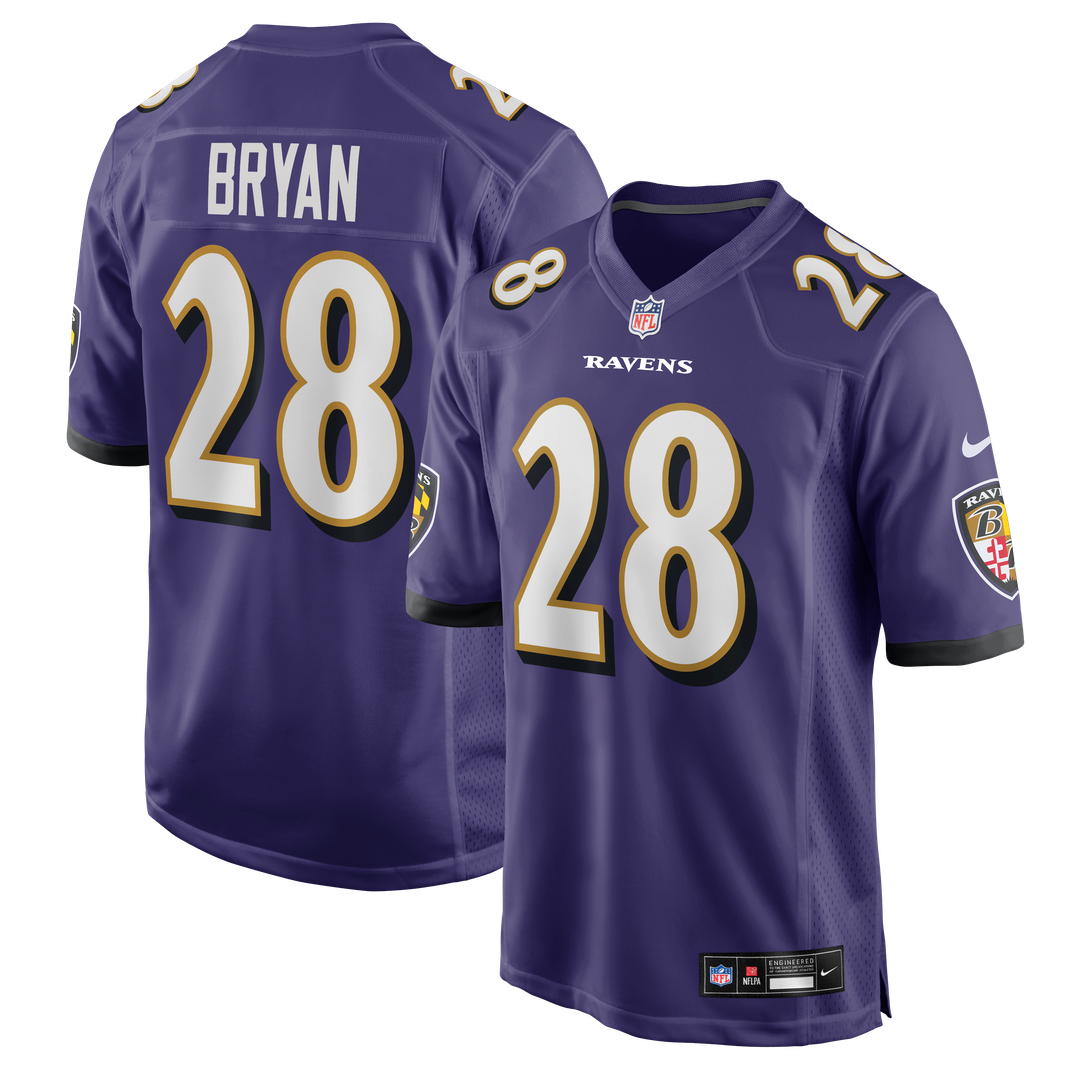 Taven Bryan Baltimore Ravens Nike Purple Team Game Jersey