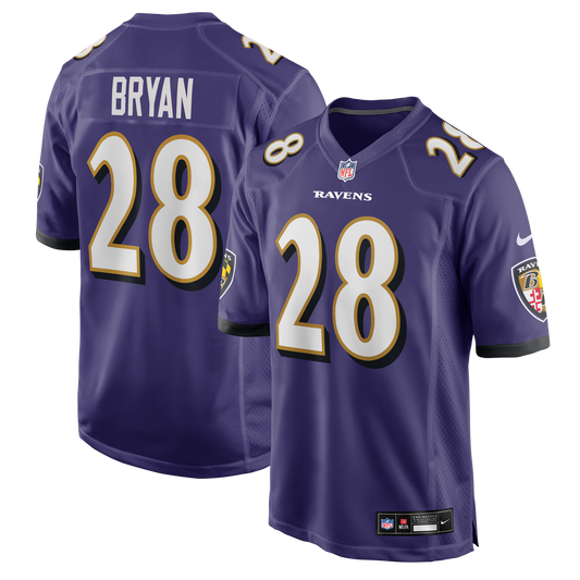 Taven Bryan Baltimore Ravens Nike Purple Team Game Jersey