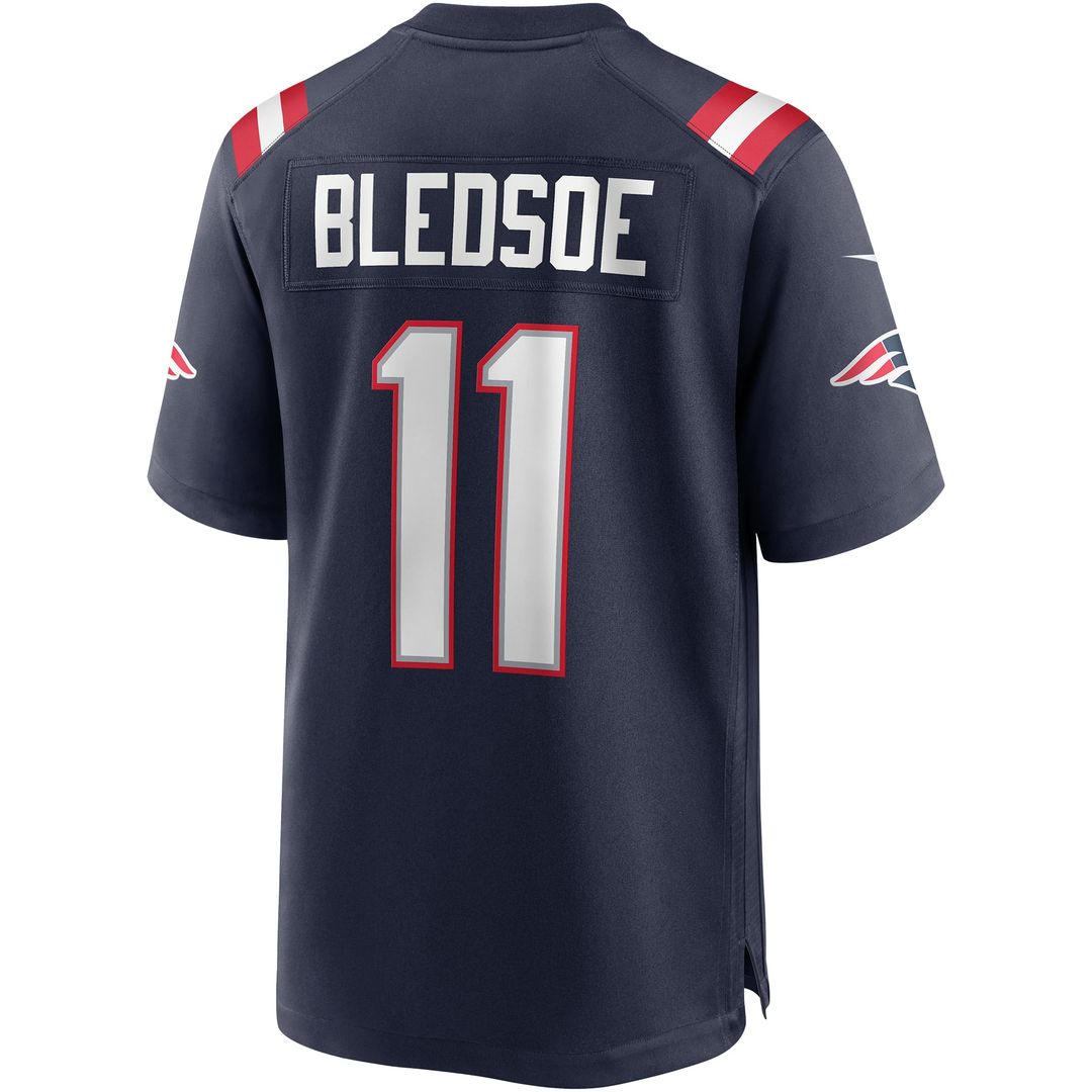 Drew Bledsoe New England Patriots Nike Navy Game Retired Player Jersey
