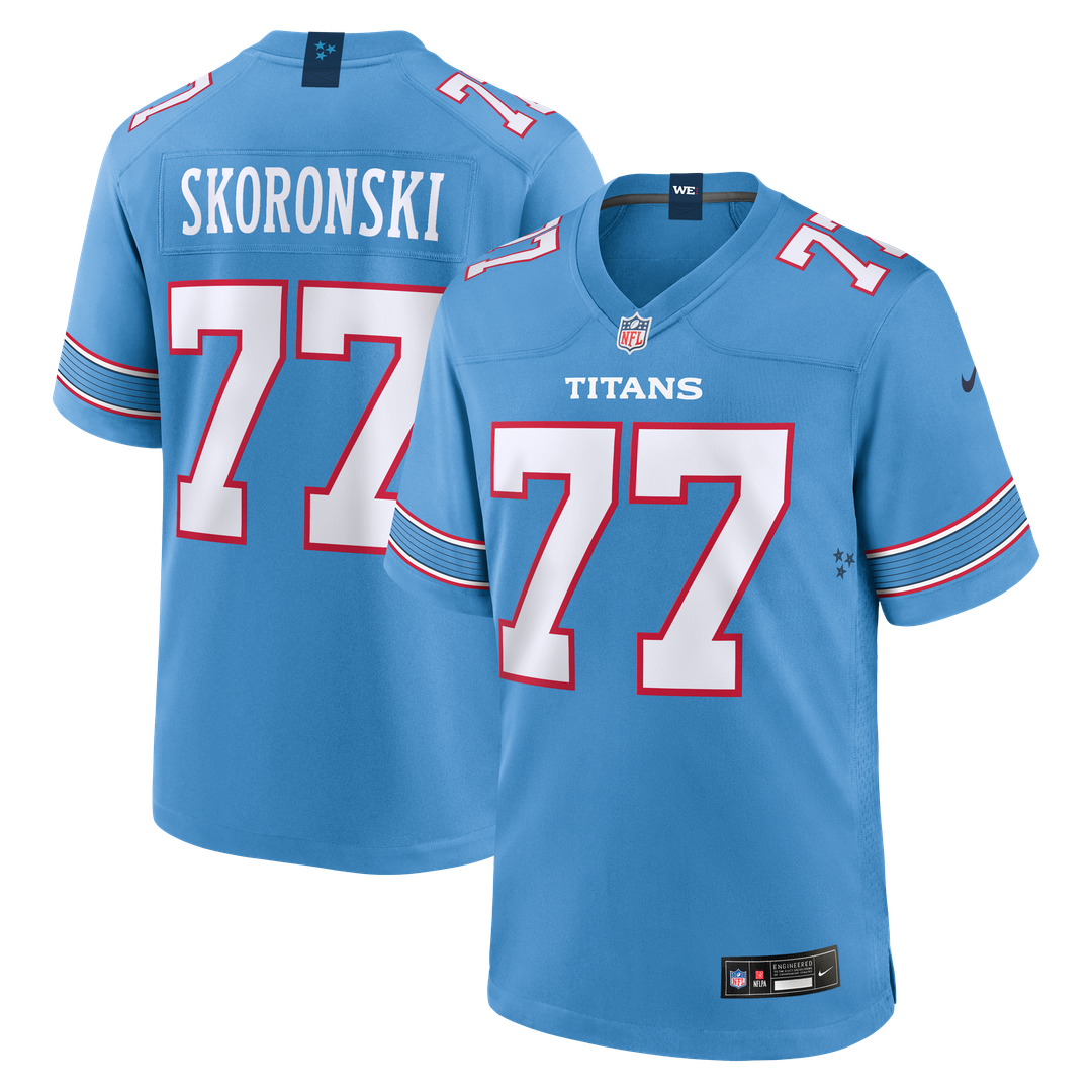 Peter Skoronski Tennessee Titans Nike Light Blue Game Jersey