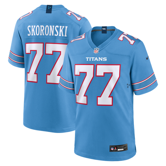 Peter Skoronski Tennessee Titans Nike Light Blue Game Jersey