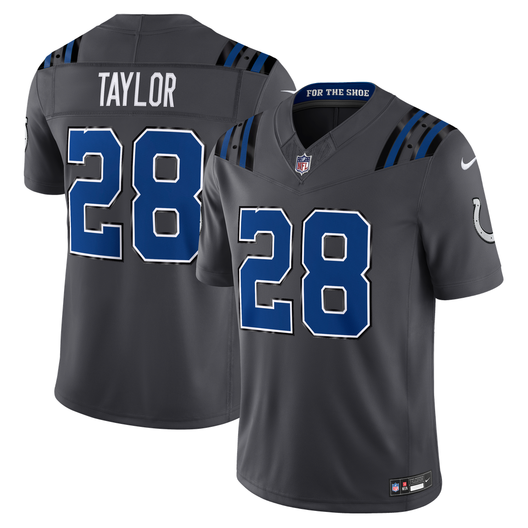 Jonathan Taylor Indianapolis Colts Nike Anthracite 2026 Rivalries Collection Stitched Limited Jersey