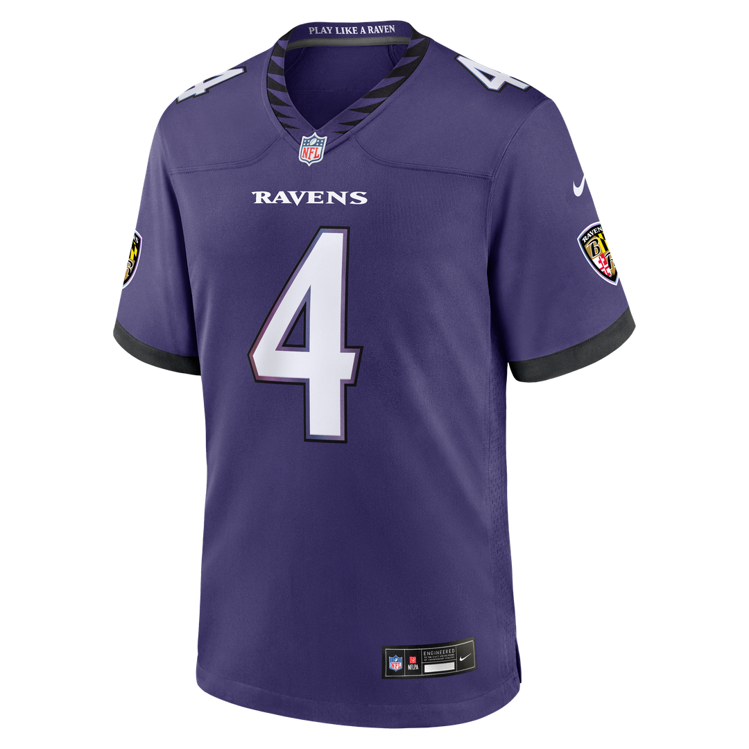 Zay Flowers Baltimore Ravens Nike Purple Team Game Jersey