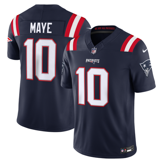 Drake Maye New England Patriots Nike Navy Team Vapor F.U.S.E. Stitched Limited Jersey