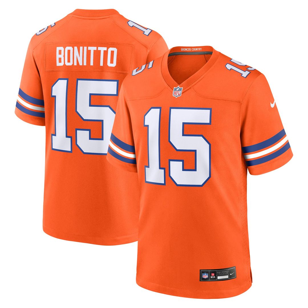 Nik Bonitto Denver Broncos Nike Orange Alternate 2 Mile High Collection 1977 Throwback Game Jersey