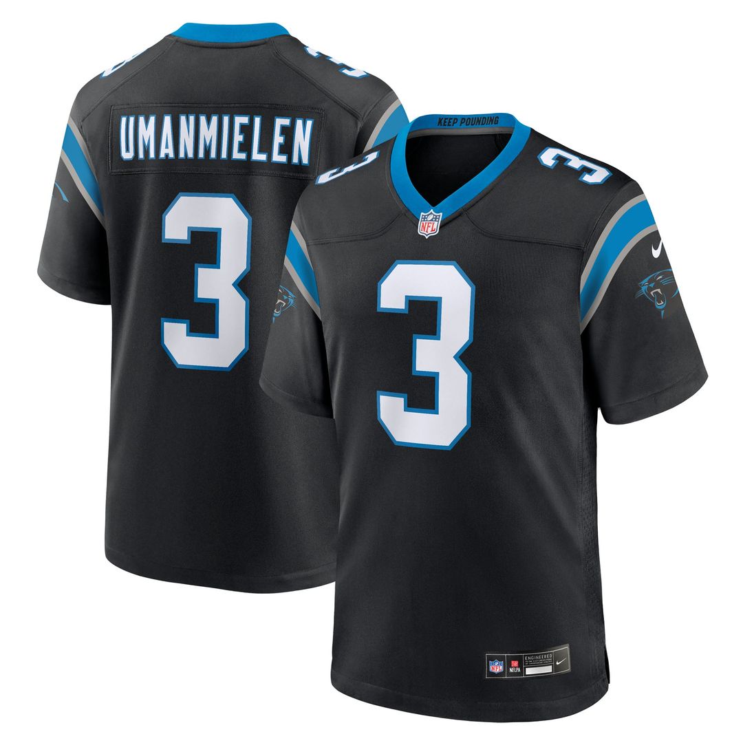 Princely Umanmielen Carolina Panthers Nike Black Team Game Jersey
