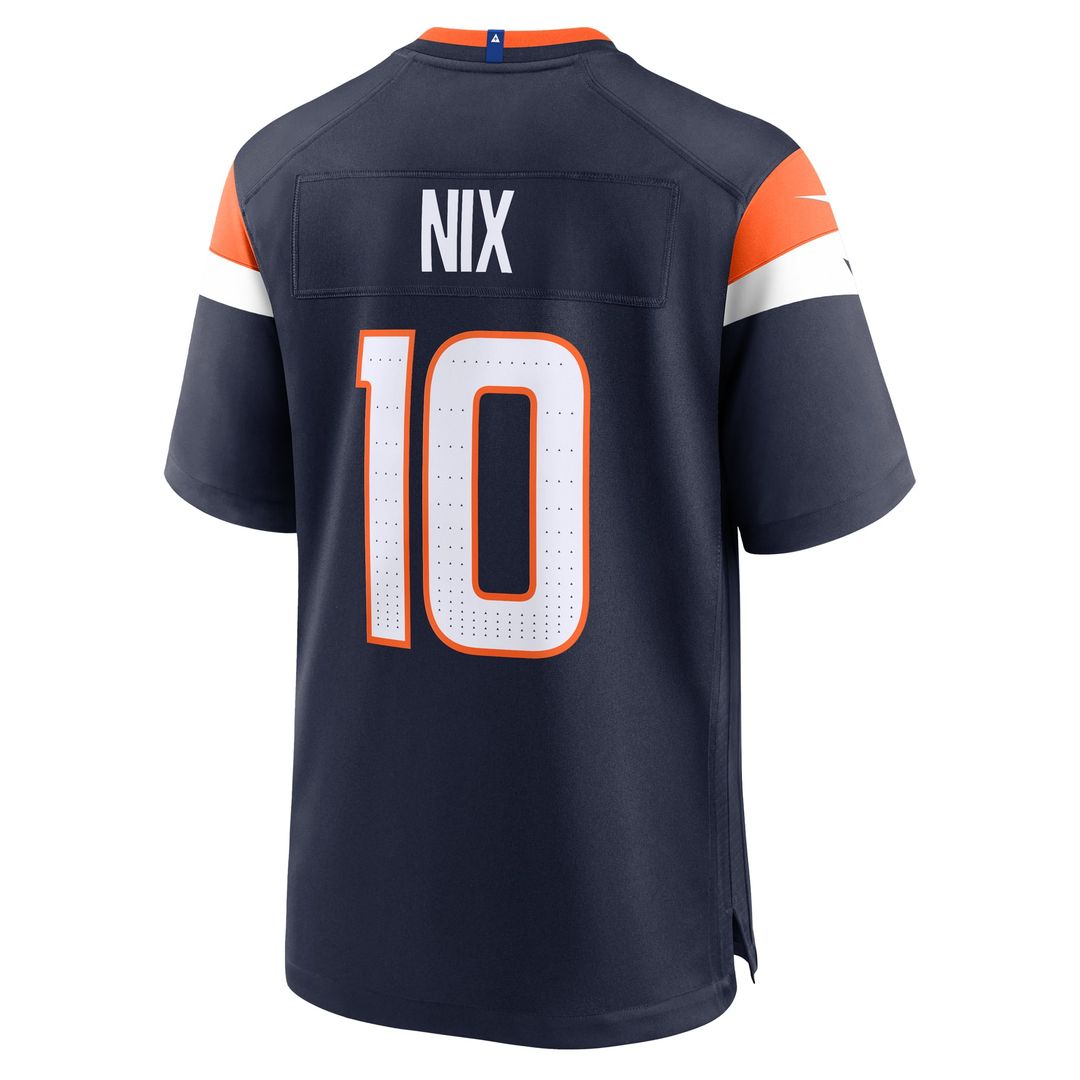Bo Nix Denver Broncos Nike Navy Alternate Game Jersey
