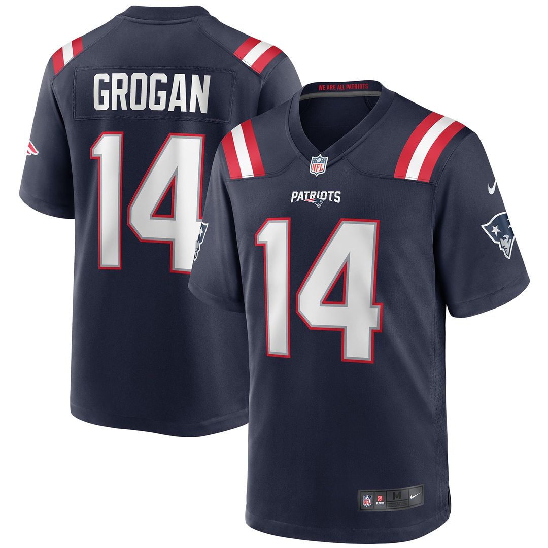 Steve Grogan New England Patriots Nike Navy Game Retired Player Jersey