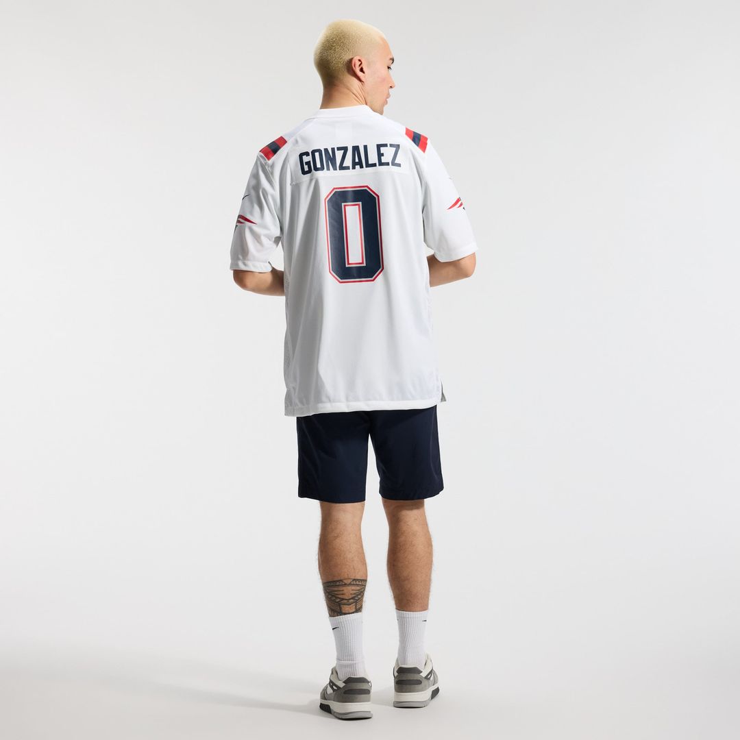 Christian Gonzalez New England Patriots Nike Navy Team Game Jersey