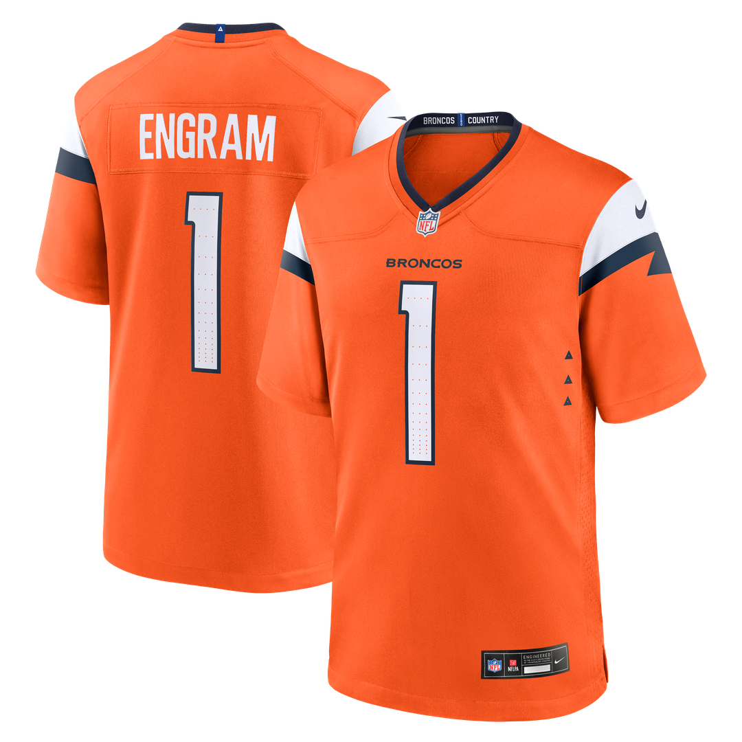 Evan Engram Denver Broncos Nike Orange Team Game Jersey