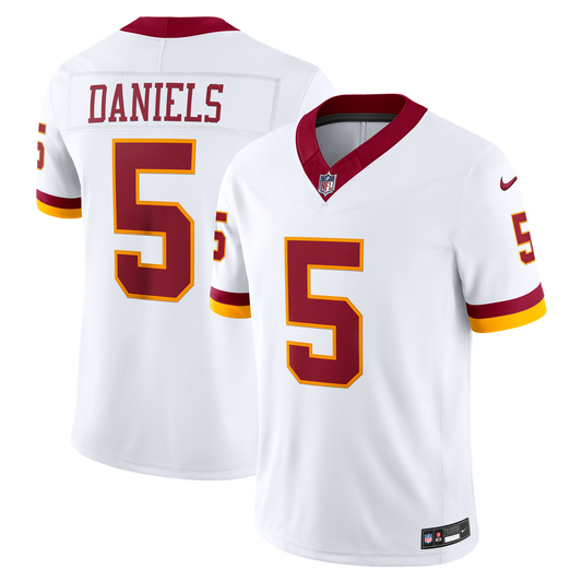 Jayden Daniels Washington Commanders Nike White Vapor F.U.S.E. Stitched Limited Jersey