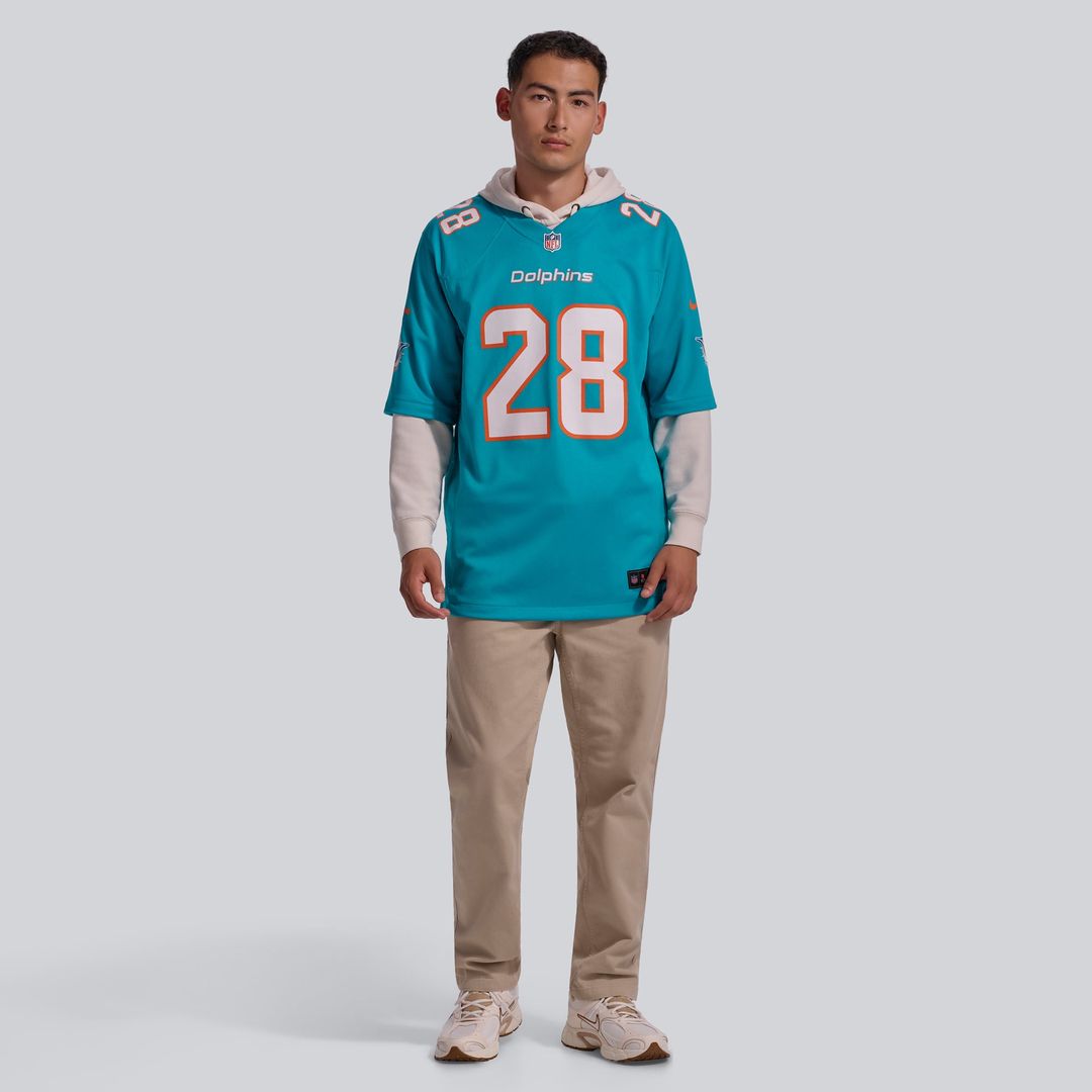 De’Von Achane Miami Dolphins Nike Aqua Player Game Jersey