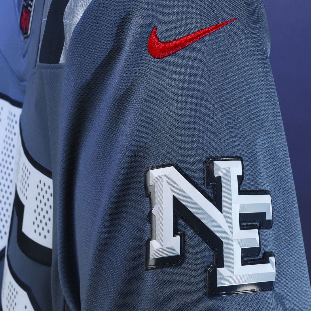 Drake Maye New England Patriots Nike Blue Rivalries Collection Stitched Limited Jersey