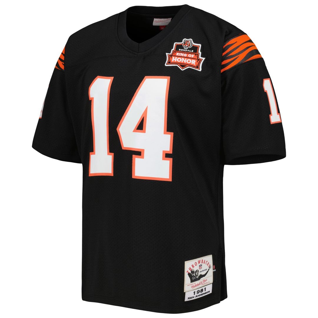Ken Anderson Cincinnati Bengals 1981 Mitchell & Ness Black Authentic Throwback Retired Player Jersey