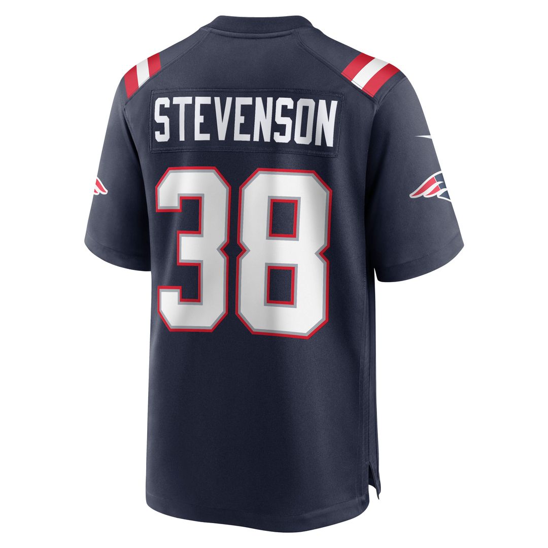 Rhamondre Stevenson New England Patriots Nike Navy Game Jersey
