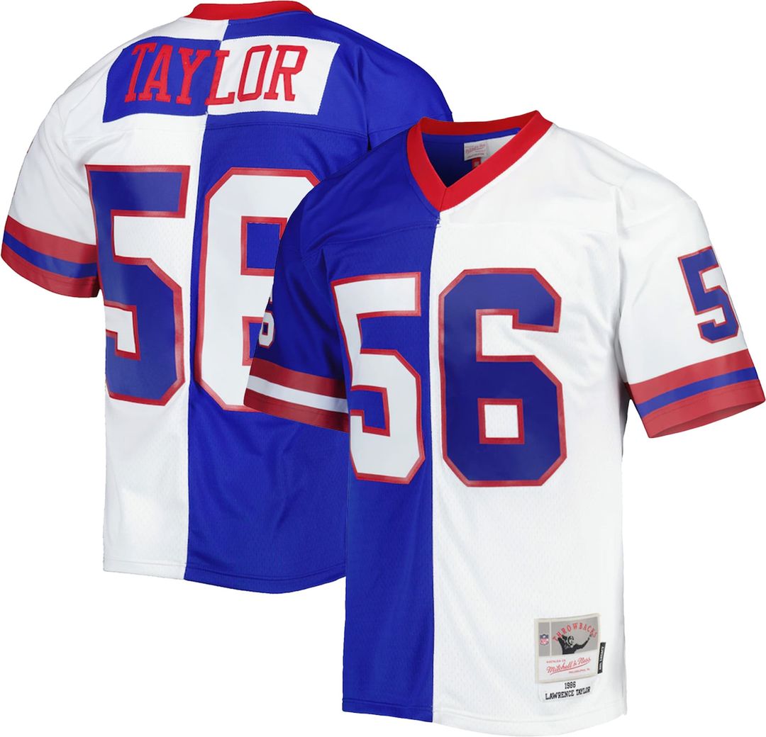 Lawrence Taylor New York Giants Mitchell & Ness Royal/White 1986 Split Legacy Replica Jersey