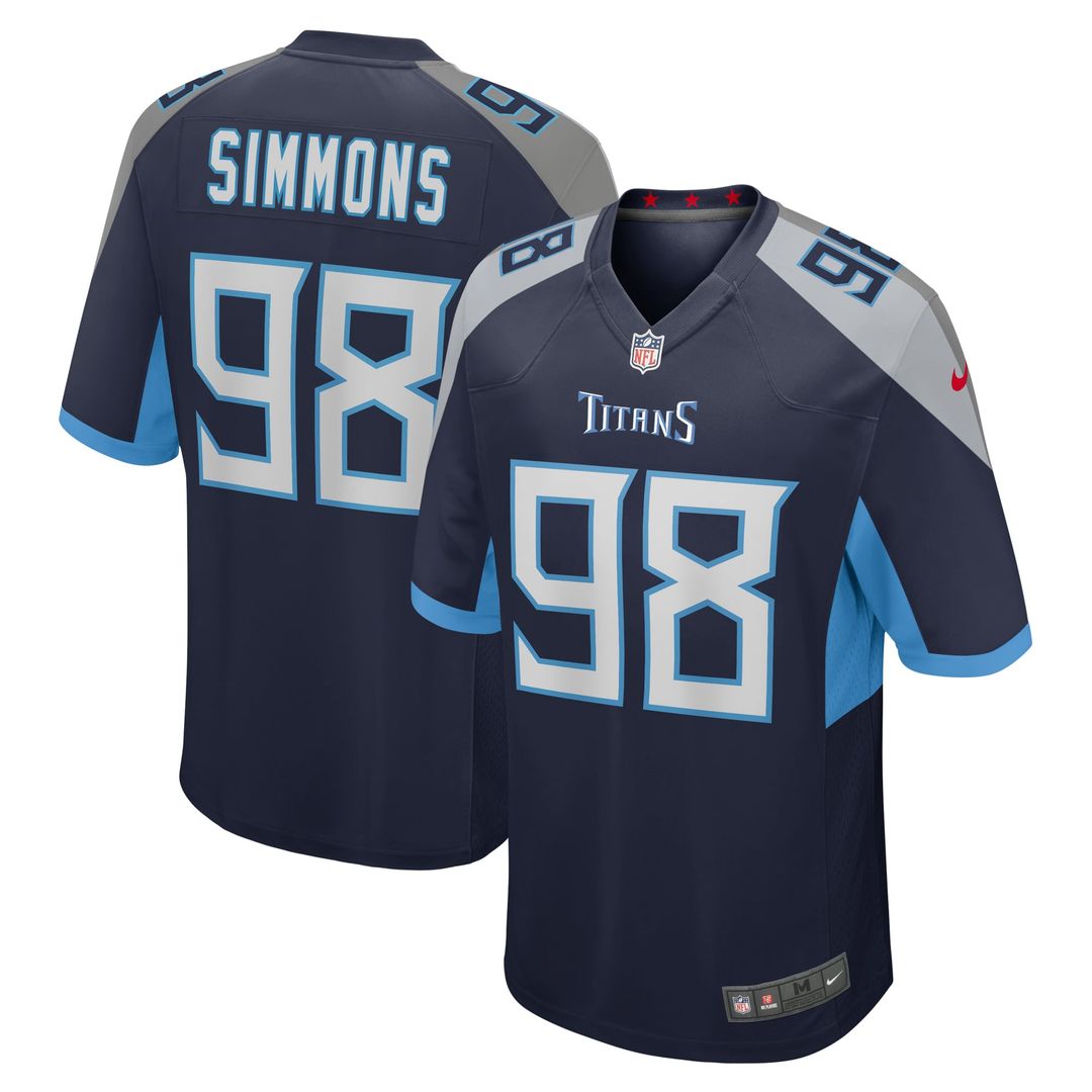 Jeffery Simmons Tennessee Titans Nike Navy Game Jersey