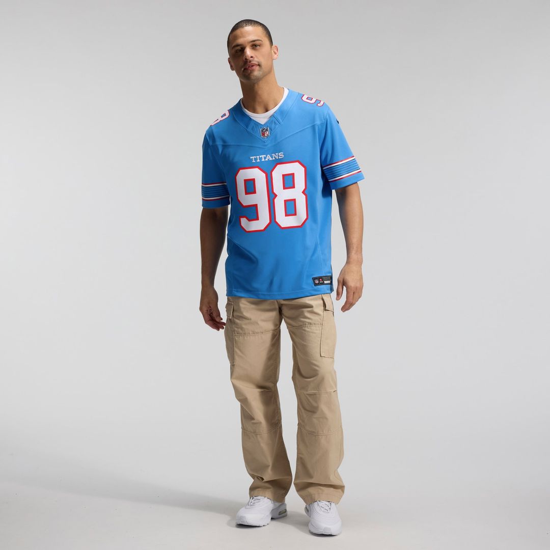 Jeffery Simmons Tennessee Titans Nike Light Blue Team Vapor F.U.S.E. Stitched Limited Jersey