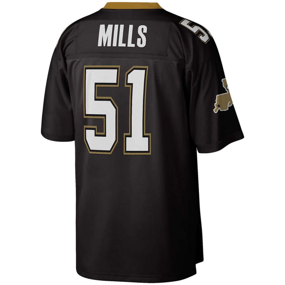 Sam Mills New Orleans Saints Mitchell & Ness Black Legacy Replica Jersey
