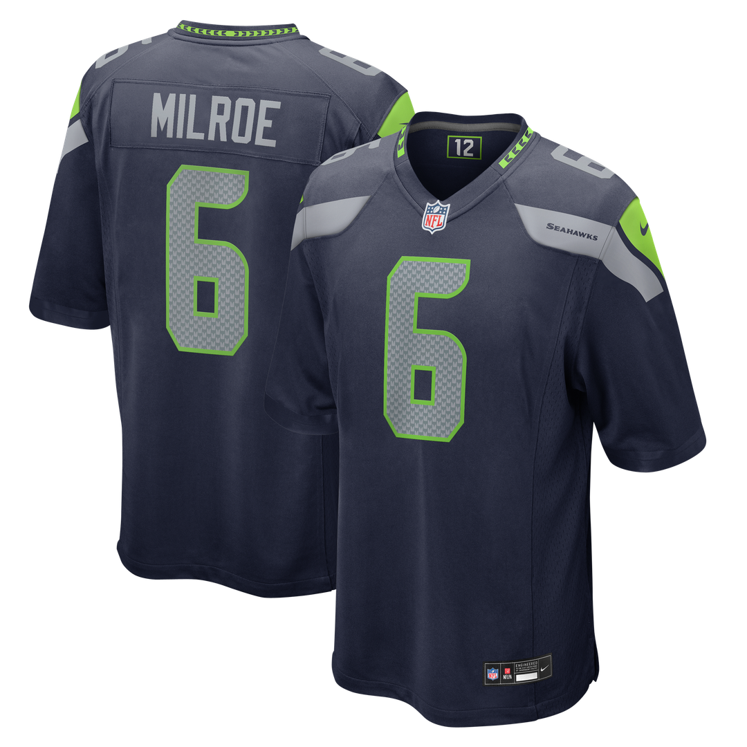 Jalen Milroe Seattle Seahawks Nike College Navy Team Game Jersey