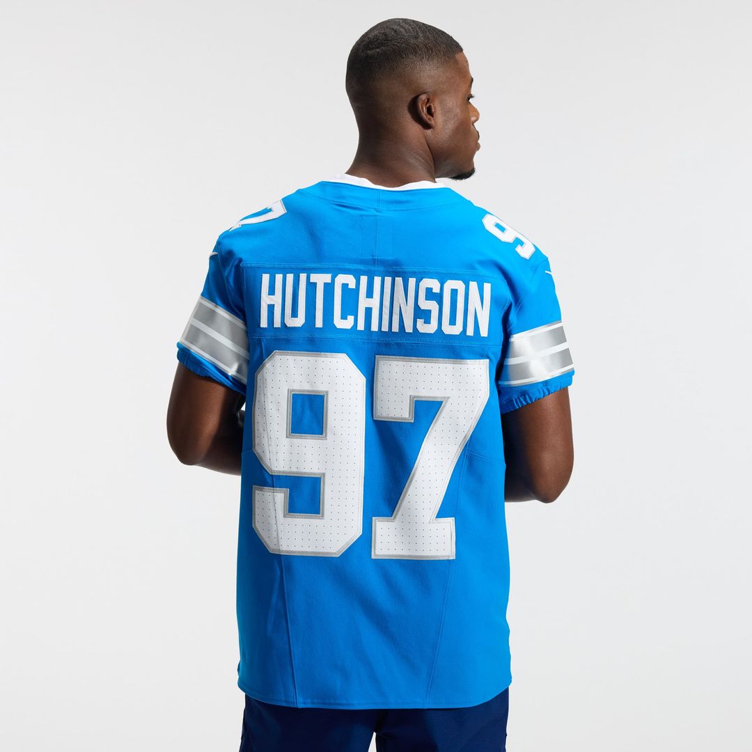 Aidan Hutchinson Detroit Lions Nike Blue Alternate Vapor F.U.S.E. Elite Jersey