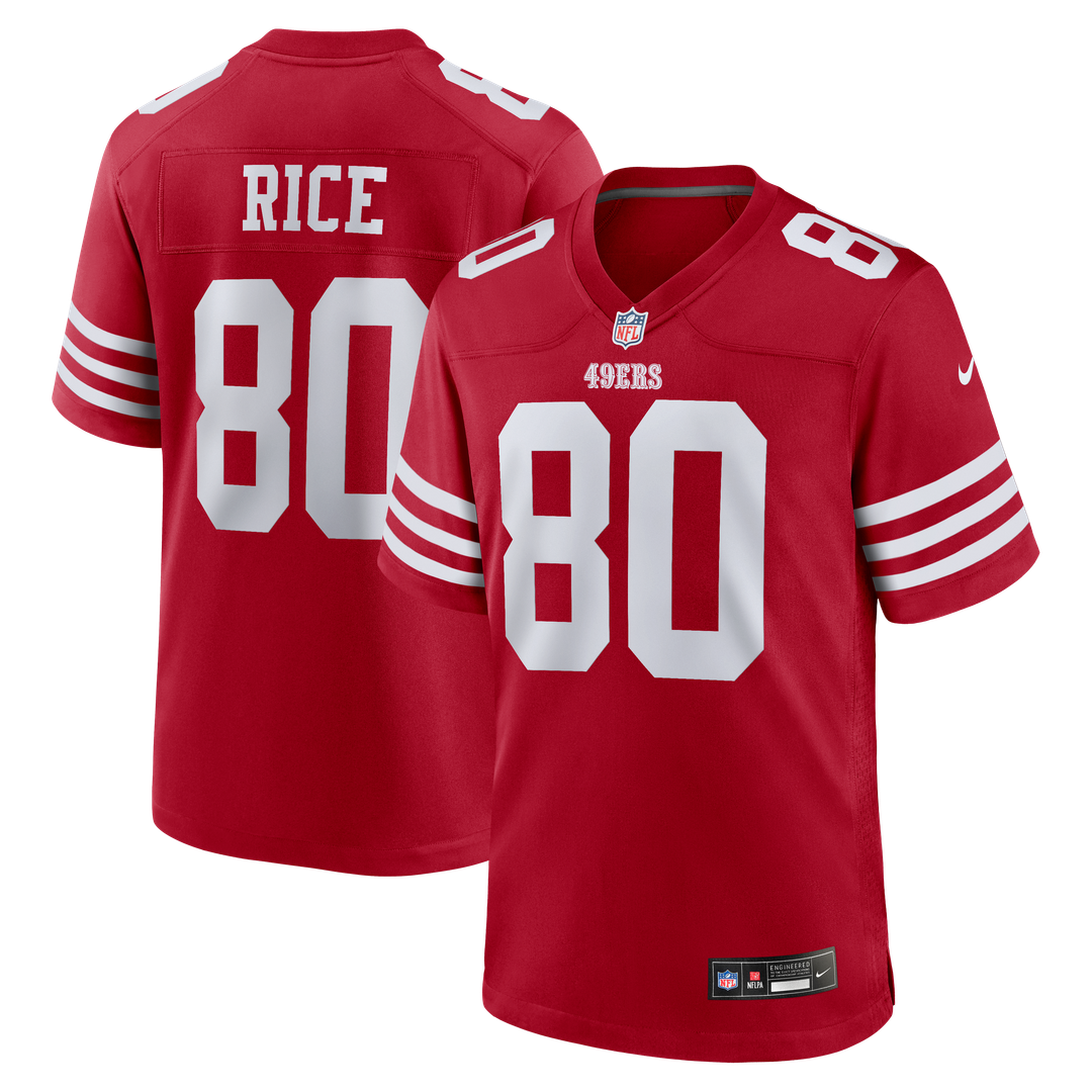 Jerry Rice San Francisco 49ers Nike Scarlet Retired Team Player Game Jersey