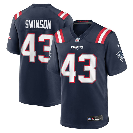 Bradyn Swinson New England Patriots Nike Navy Team Game Jersey