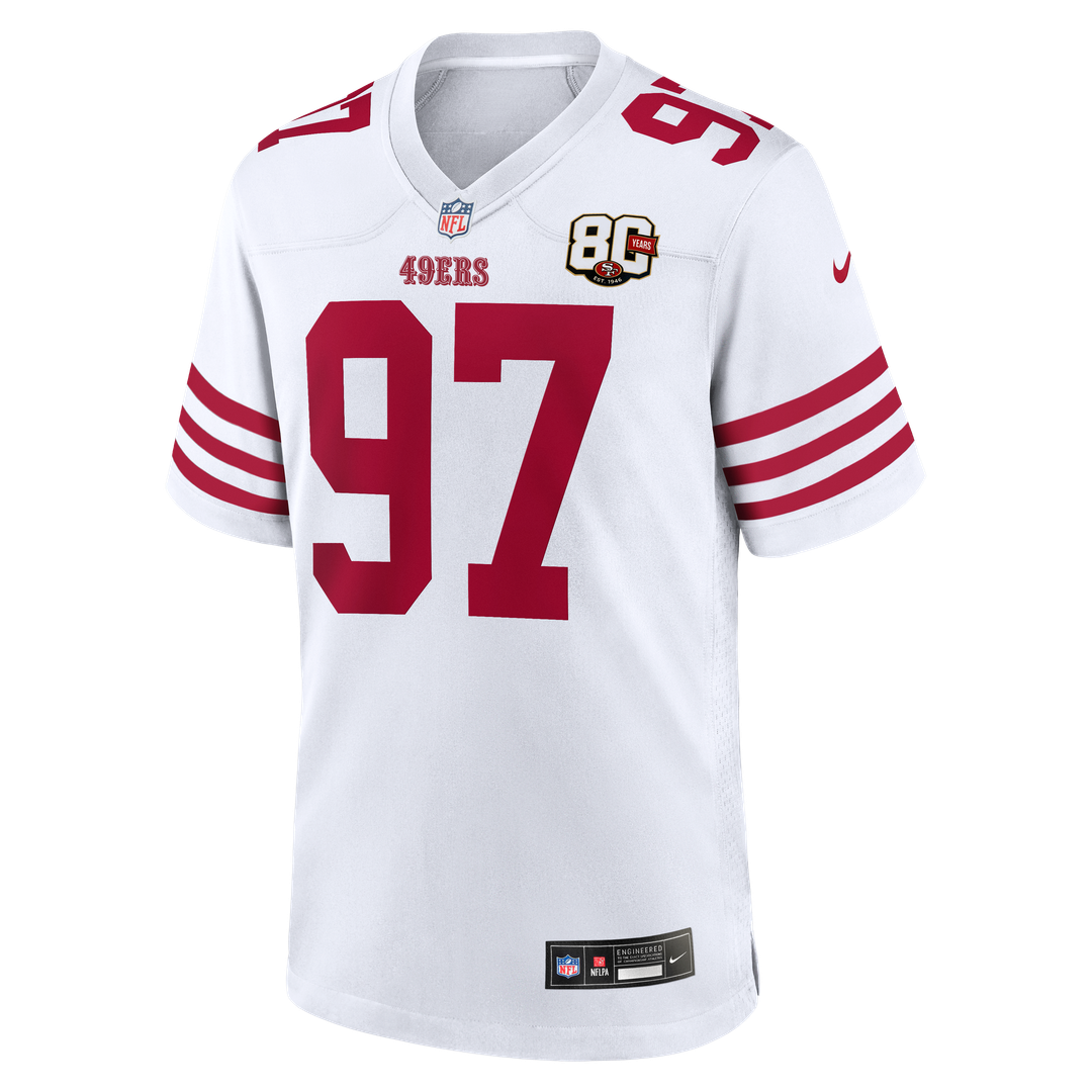 Nick Bosa San Francisco 49ers Nike White 80th Anniversary Game Jersey