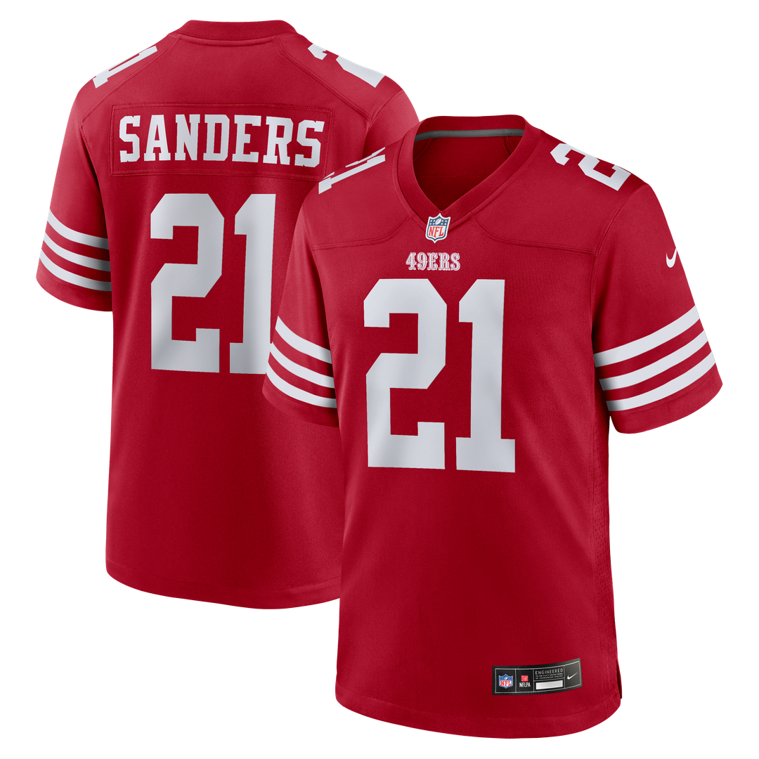 Deion Sanders San Francisco 49ers Nike Scarlet Team Retired Player Game Jersey