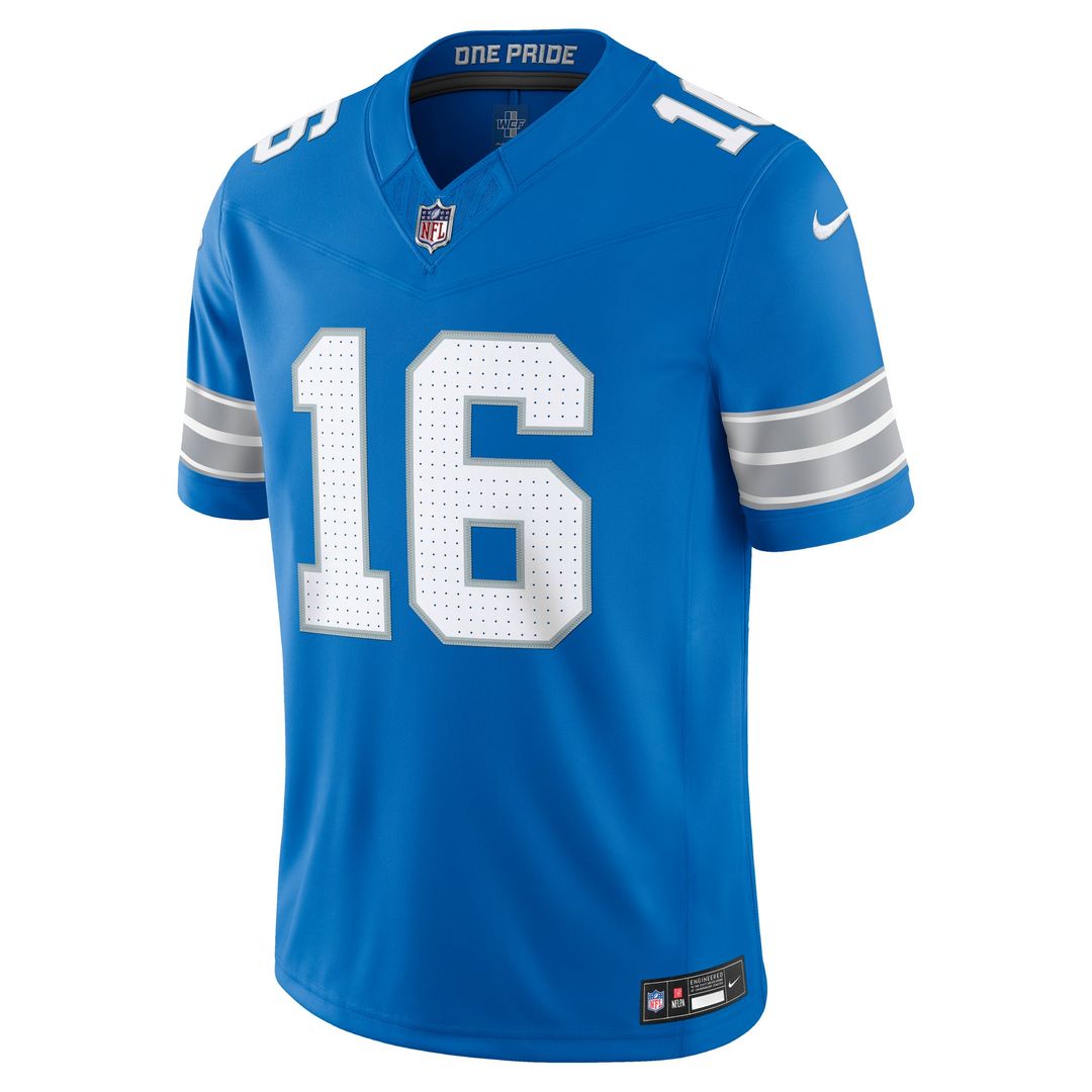 Jared Goff Detroit Lions Nike Blue Team Vapor F.U.S.E. Stitched Limited Jersey