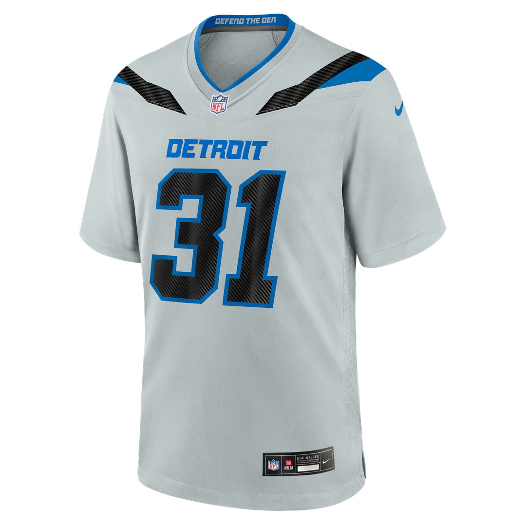 Kerby Joseph Detroit Lions Nike Silver 2026 Rivalries Collection Game Jersey
