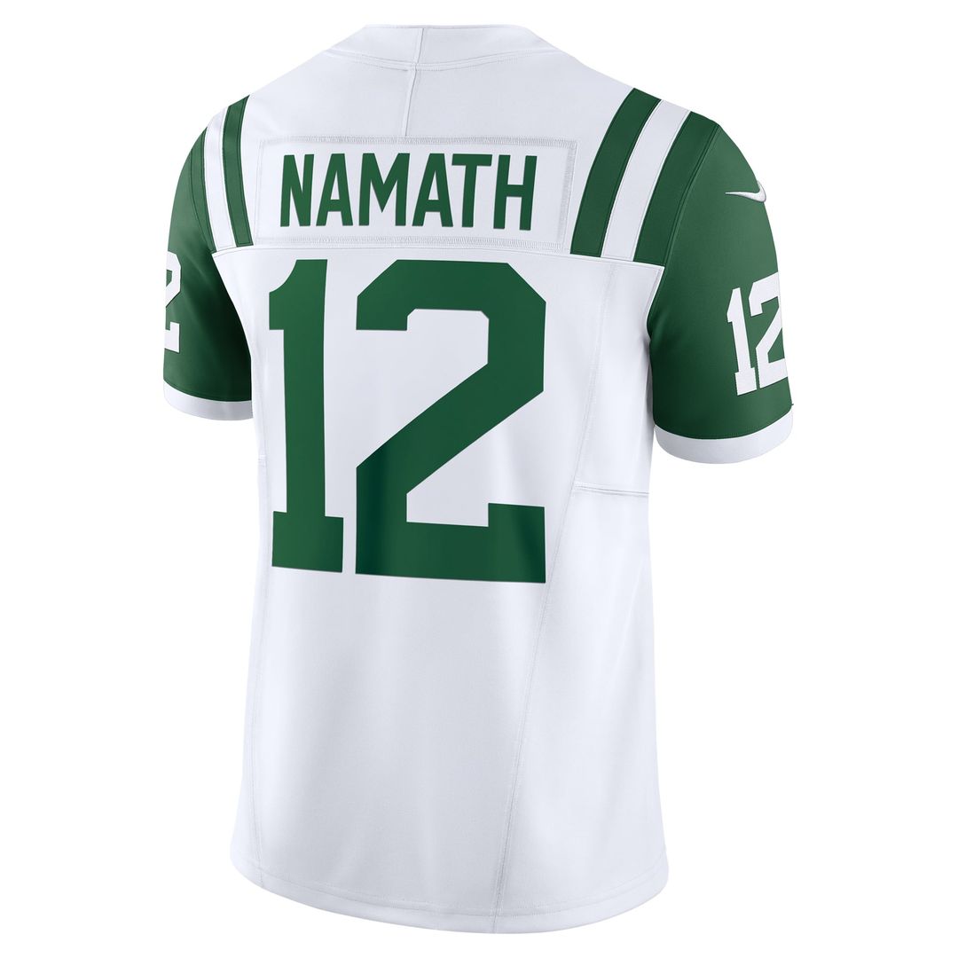 Joe Namath New York Jets Nike White Classic Alternate Vapor F.U.S.E. Retired Player Limited Jersey