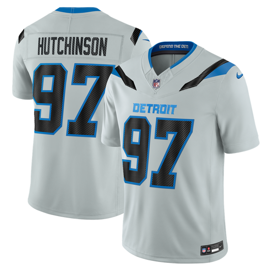 Aidan Hutchinson Detroit Lions Nike Silver 2026 Rivalries Collection Stitched Limited Jersey