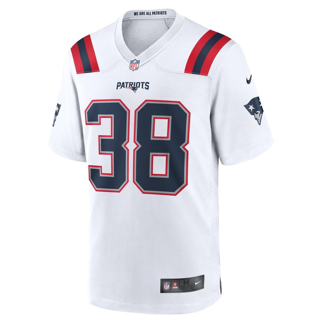 Rhamondre Stevenson New England Patriots Nike White Game Player Jersey