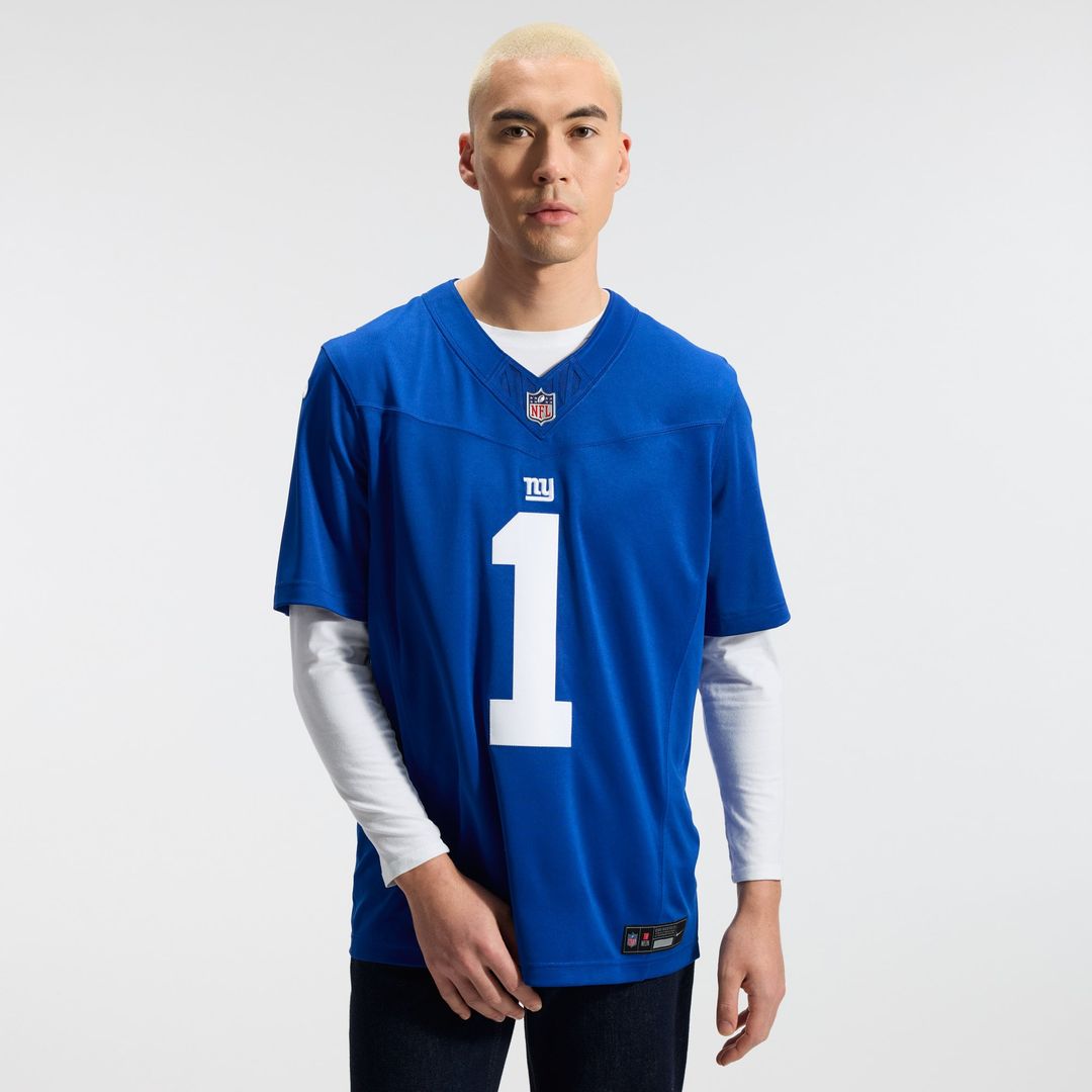 Malik Nabers New York Giants Nike Royal Team Vapor F.U.S.E. Stitched Limited Jersey