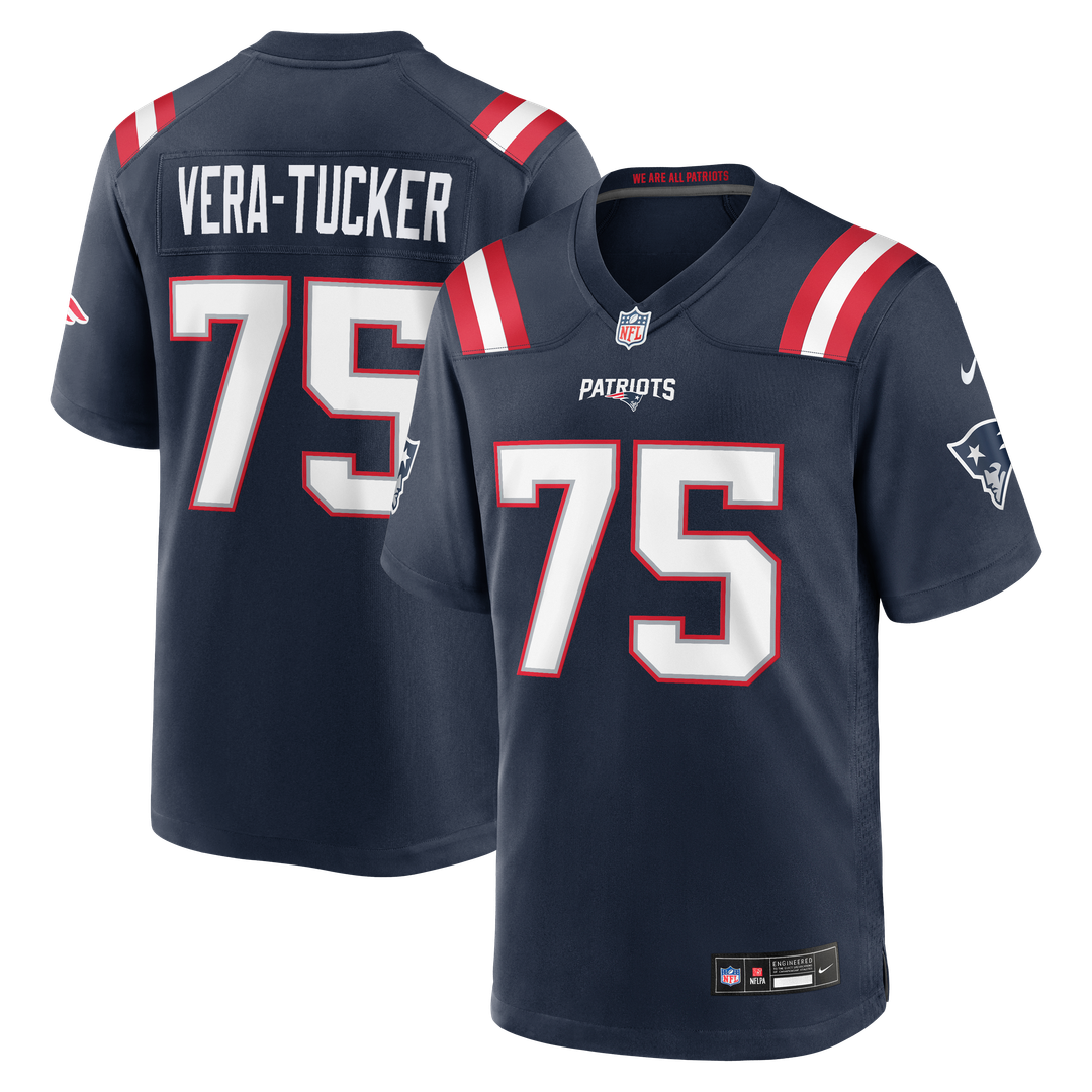 Alijah Vera-Tucker New England Patriots Nike Navy Team Game Jersey
