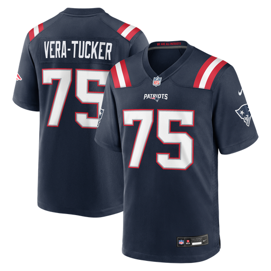 Alijah Vera-Tucker New England Patriots Nike Navy Team Game Jersey