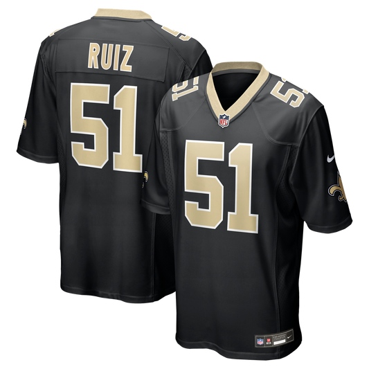 Cesar Ruiz New Orleans Saints Nike Black Player Game Jersey