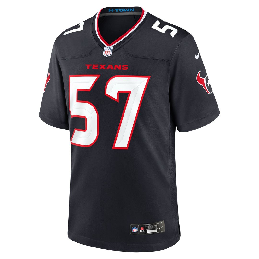 Blake Fisher Houston Texans Nike Navy Team Game Jersey